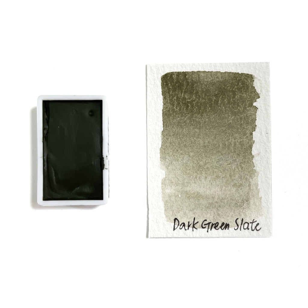 Dark Green Slate - Artist Grade Handmade Honey Based Watercolor Paint Full Pan 3.2ml L'oeil loeilart