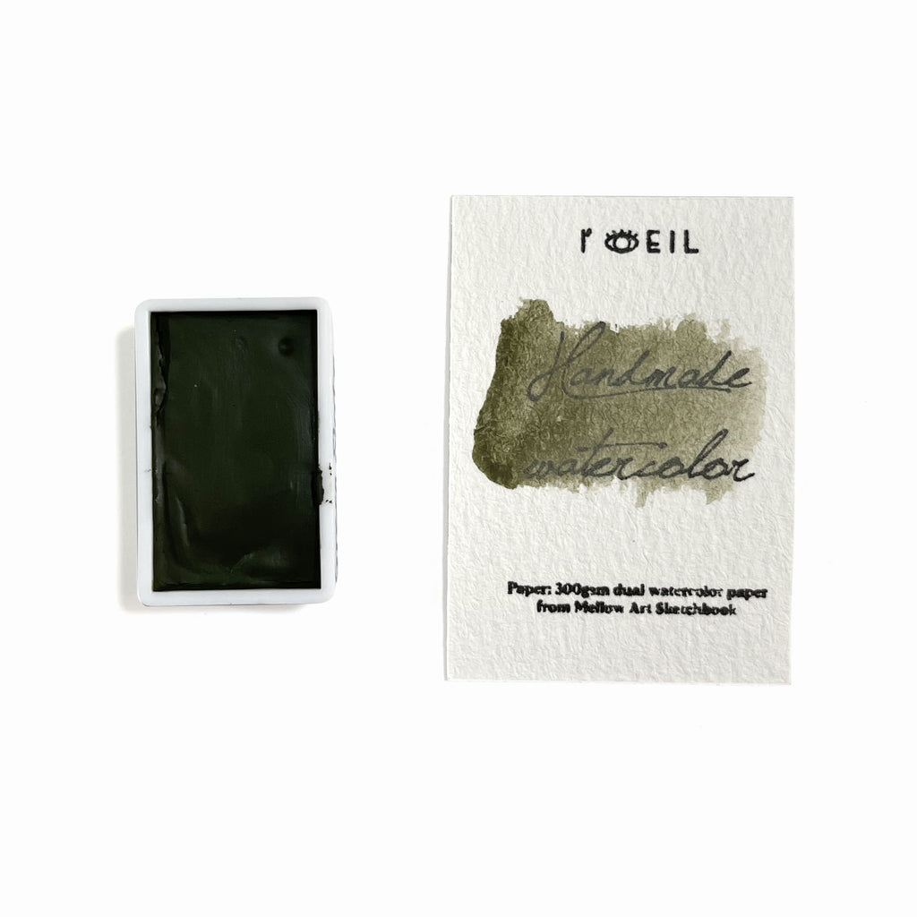 Dark Green Slate - Artist Grade Handmade Honey Based Watercolor Paint Full Pan 3.2ml L'oeil loeilart