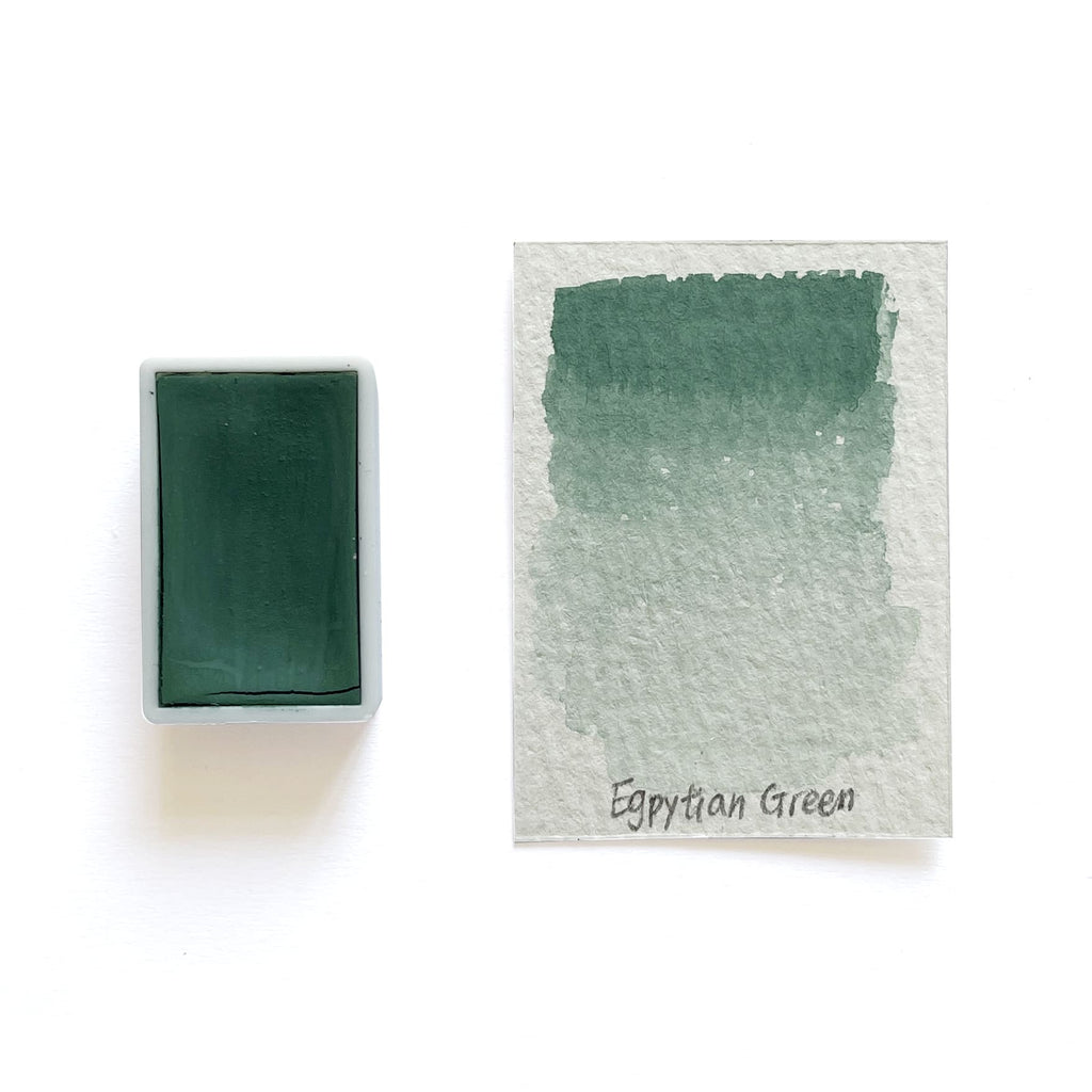 Egyptian Green - Artist Grade Handmade Honey Based Watercolor Paint Full Pan 3.2ml
