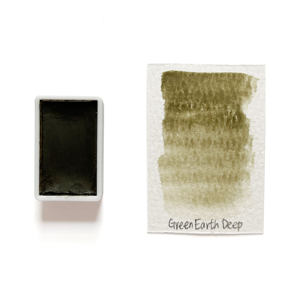 Green Earth Deep PG23 - Artist Grade Handmade Honey Based Watercolor Paint Full Pan 3.2ml - Loeil Art Supplies | for creative you