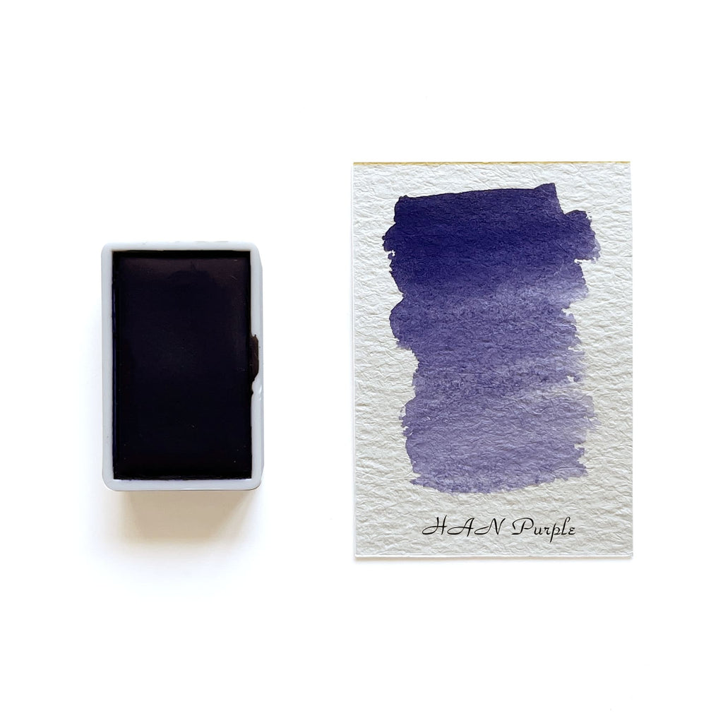 HAN Purple - Artist Grade Handmade Honey Based Watercolor Paint Full Pan 3.2ml L'oeil loeilart