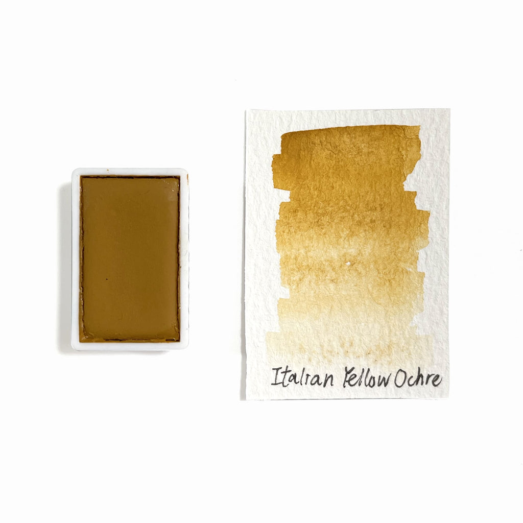 Italian Yellow Ochre PY43 - Artist Grade Handmade Honey Based Watercolor Paint Full Pan 3.2ml L'oeil loeilart