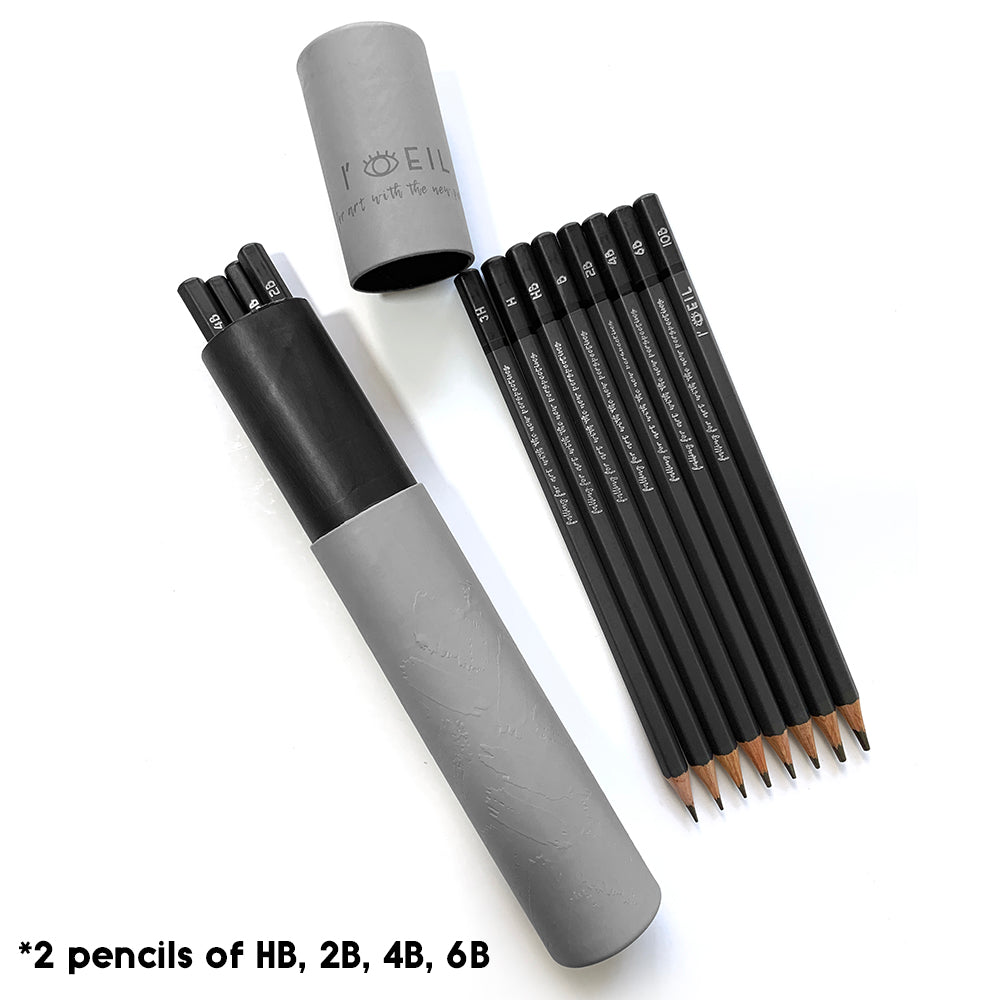 The Eye Graphite Sketching Pencil Set - Dark Grey - Loeil Art Supplies | for creative you