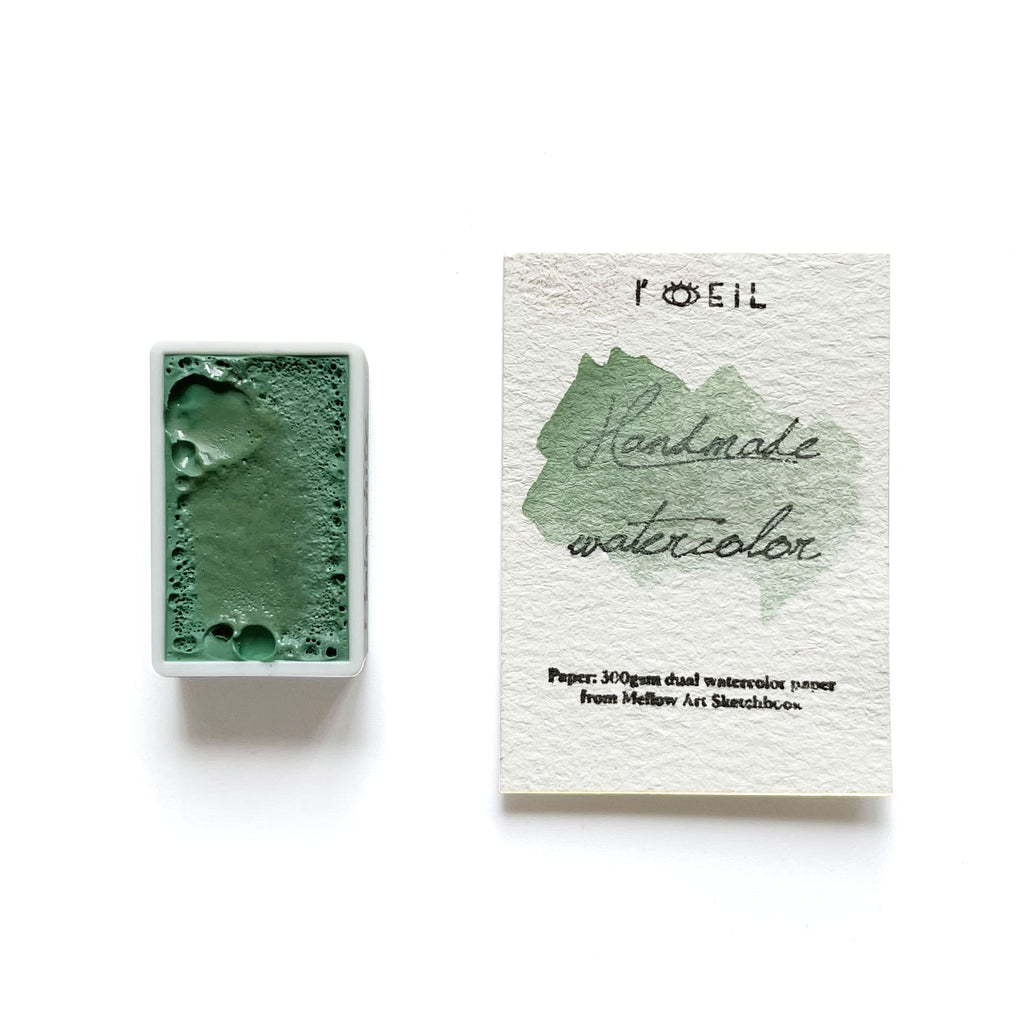 Malachite - Artist Grade Handmade Honey Based Watercolor Paint Full Pan 3.2ml L'oeil loeilart