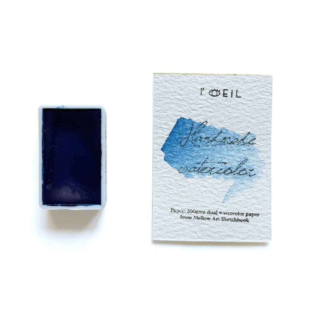 Milori Blue PB27 - Artist Grade Handmade Honey Based Watercolor Paint Full Pan 3.2ml L'oei loeilart