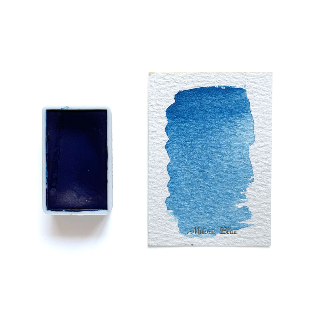Milori Blue PB27 - Artist Grade Handmade Honey Based Watercolor Paint Full Pan 3.2ml L'oei loeilart