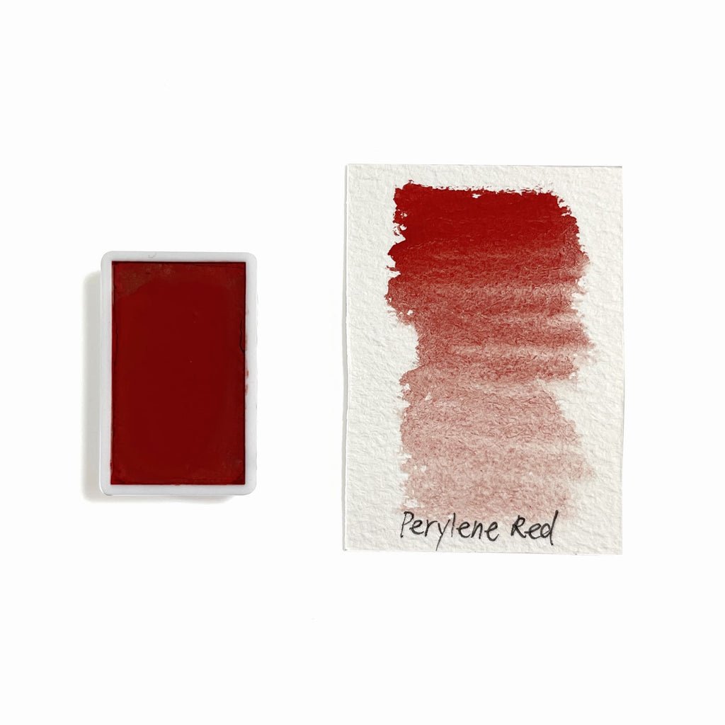 Perylene Red PR123 - Artist Grade Handmade Honey Based Watercolor Paint Full Pan 3.2ml L'oeil Loeilart