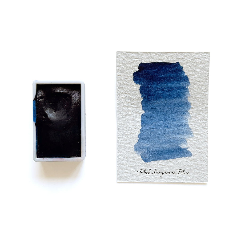 Phthalocyanine Blue PB17 - Artist Grade Handmade Honey Based Watercolor Paint Full Pan 3.2ml L'oeil loeilart