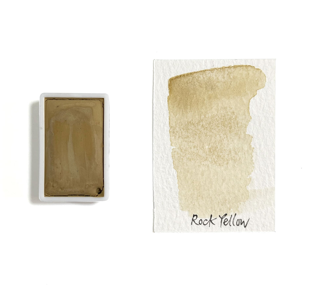 Rock Yellow - Artist Grade Handmade Honey Based Watercolor Paint Full Pan 3.2ml L'oeil loeilart