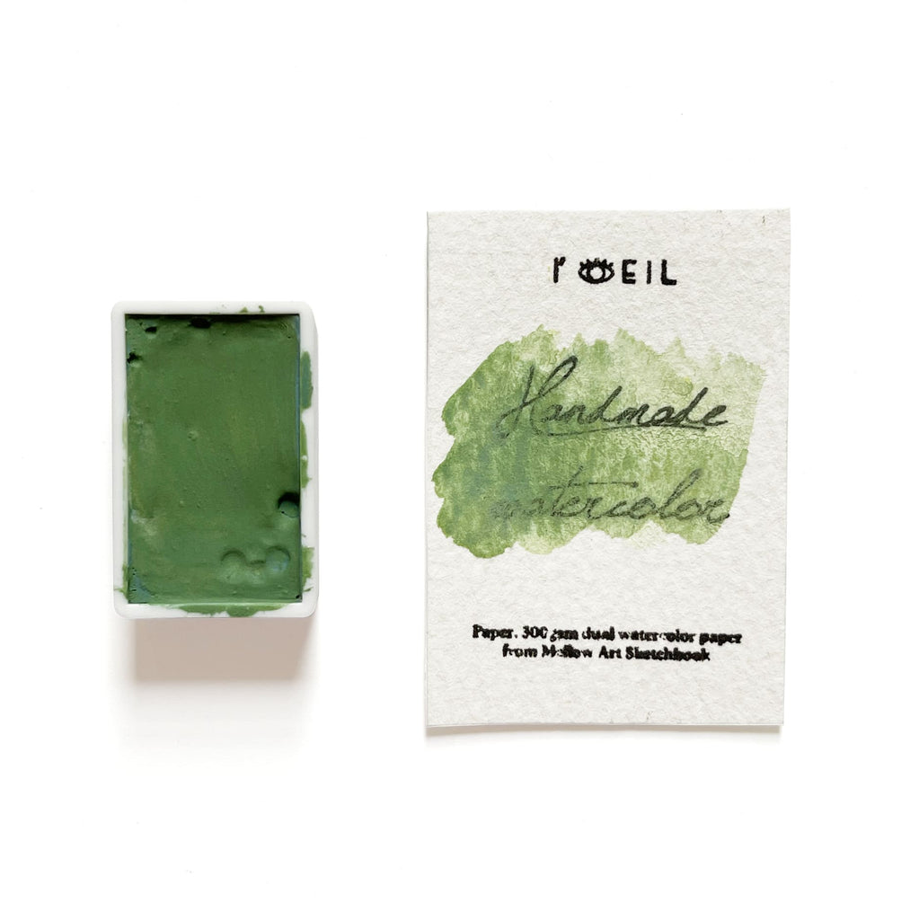 Vandium Green PG20 - Artist Grade Handmade Honey Based Watercolor Paint Full Pan 3.2ml - Loeil Art Supplies | for creative you