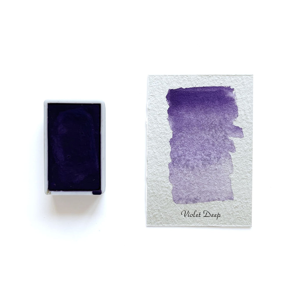Violet Deep PV23 - Artist Grade Handmade Honey Based Watercolor Paint Full Pan 3.2ml L'oeil loeilart